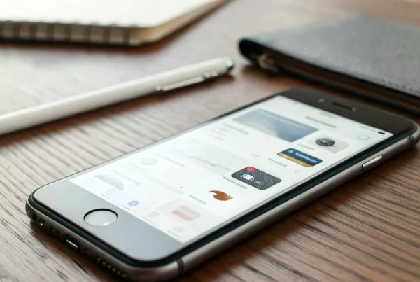 An iPhone being used to accept a credit card payment via an app.