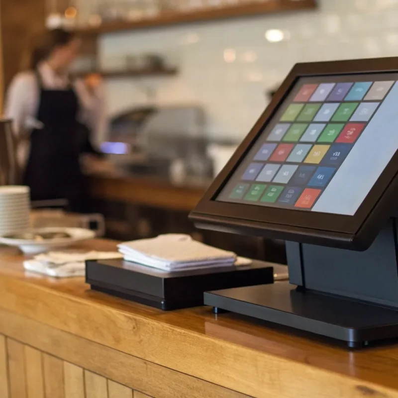 The cheapest POS system for a restaurant on a checkout counter.
