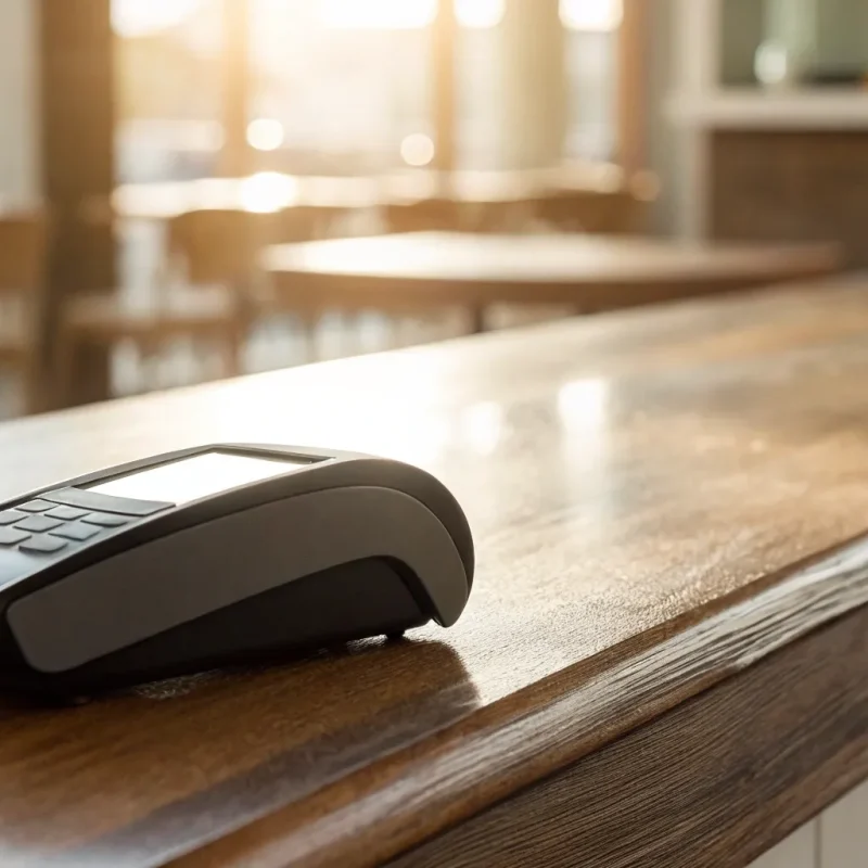 A credit card terminal used by a business to find the lowest credit card processing fees.