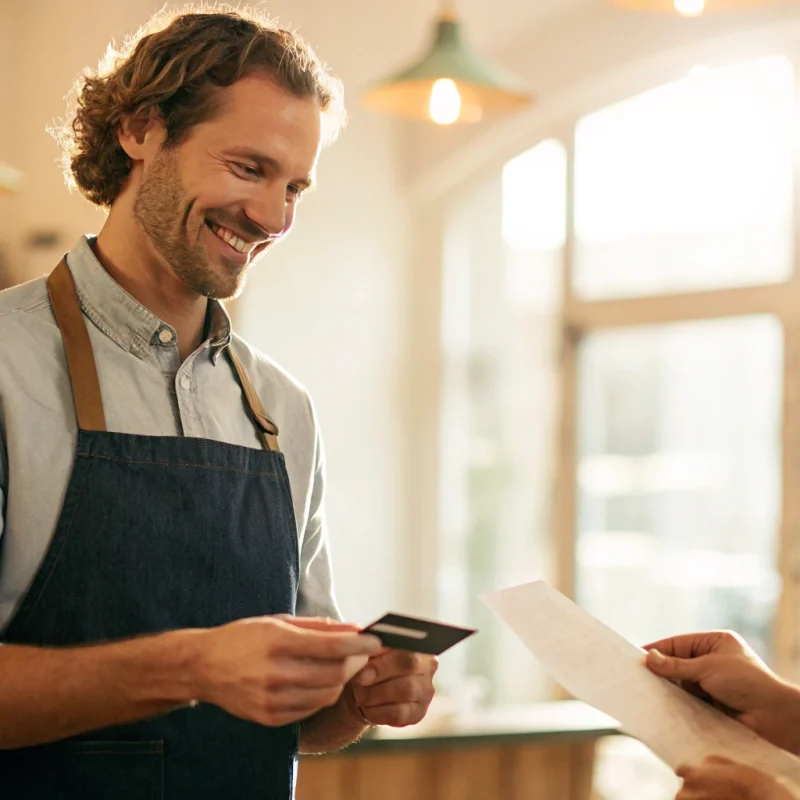 The best credit card processing for a small business owner taking a customer's payment.