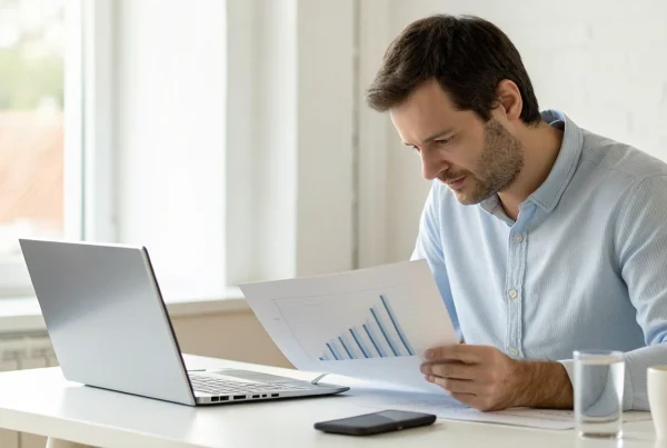 Business owner analyzing dual pricing for credit card processing.