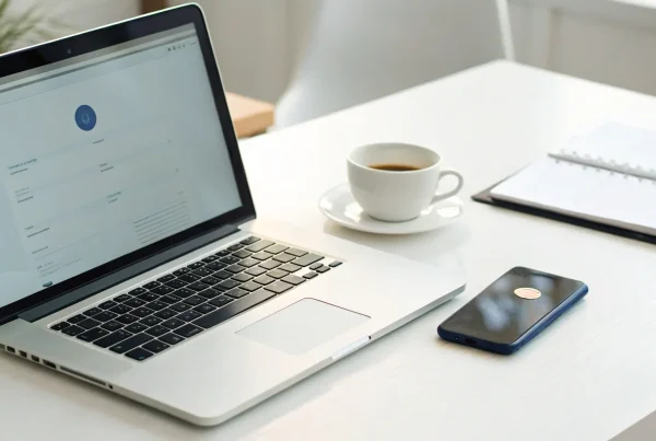 A person at a desk using a laptop to learn how to accept online payments on a website.