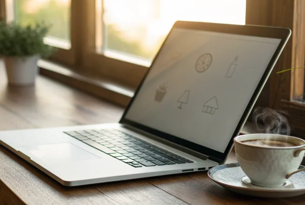 A person uses a laptop to apply for a merchant account online.