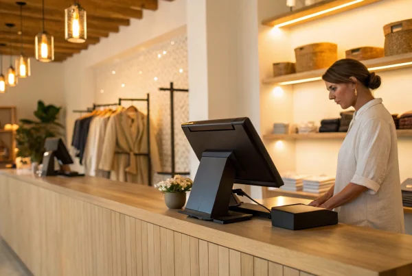 A small business owner using a POS system for their hard to place merchant account.