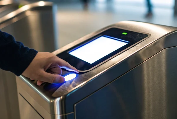A customer makes a contactless payment on a point of sale terminal.