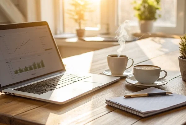 Laptop screen showing charts comparing low cost online payment processing providers.