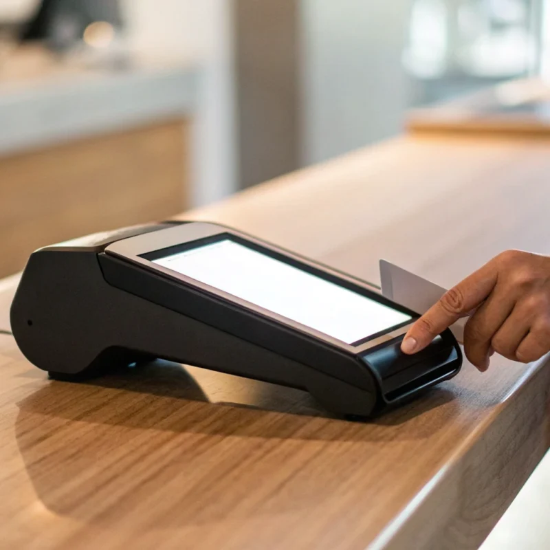 A customer makes a payment on a terminal machine, a business purchase with a variable price.