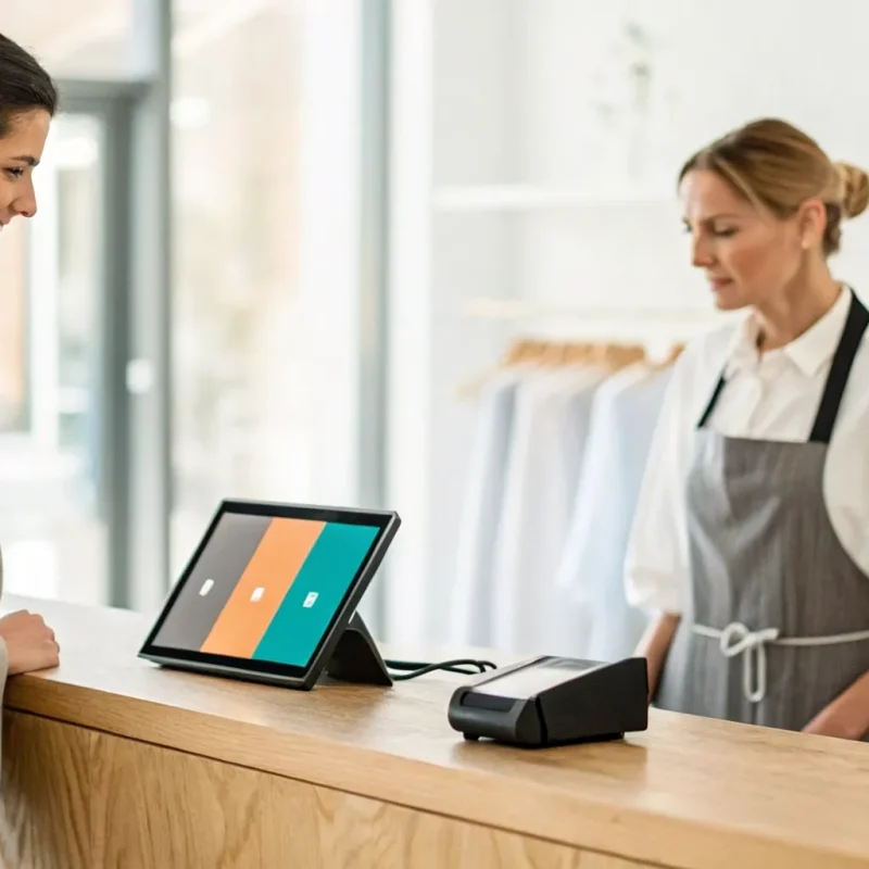 Selling dual pricing merchant services to a business owner at their store's point-of-sale system.