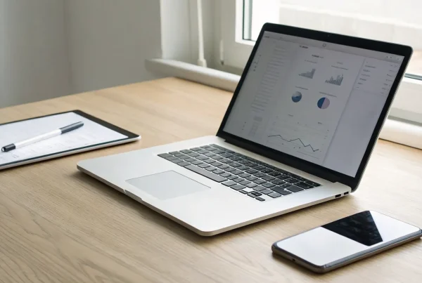 Setting up online payments for a small business on a laptop.