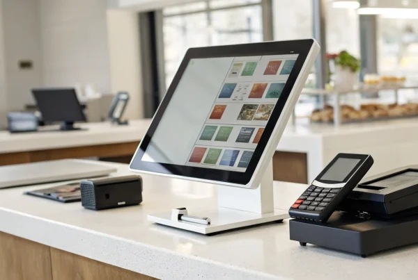 A retail counter showing one of the best POS software options on a modern terminal.