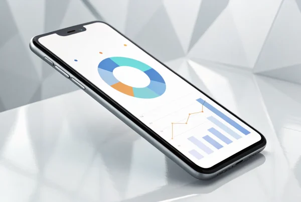 A phone screen with charts breaking down mobile payment processing fees.