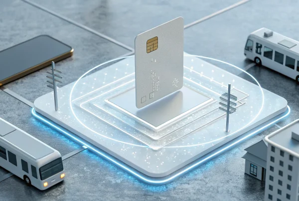 An open loop payment solution connecting a credit card and smartphone to city buses and transit.