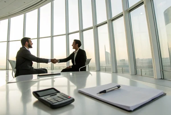 Two professionals form a payment processor ISO partnership with a handshake.