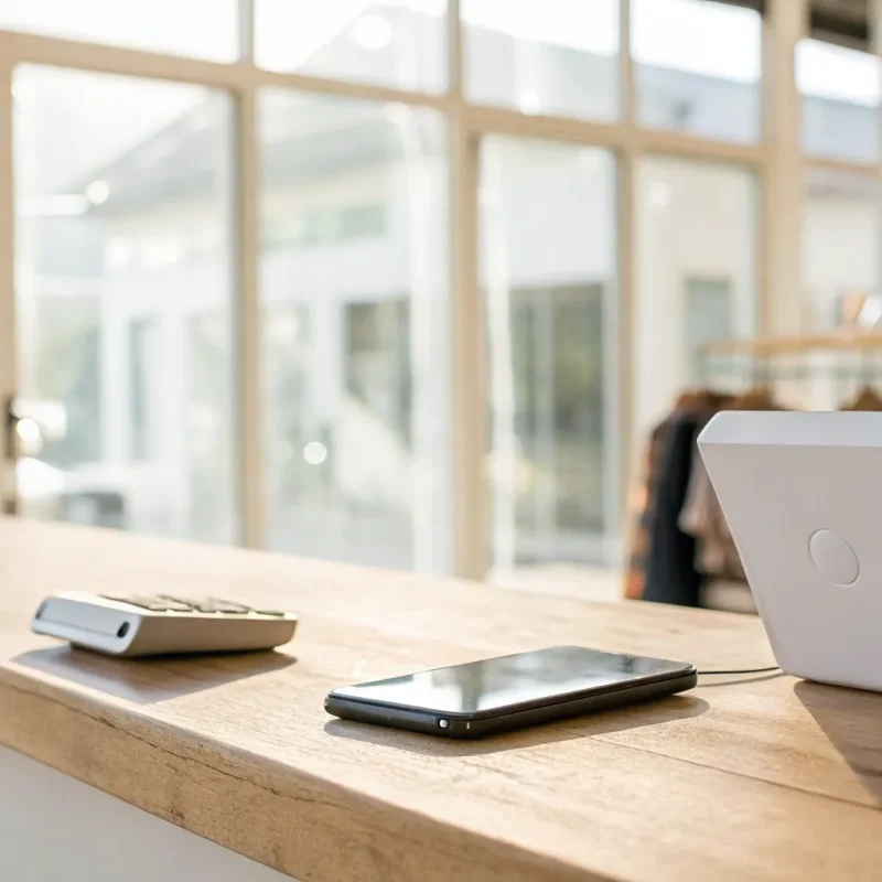 A credit card reader used by a small business to get the cheapest processing fees.